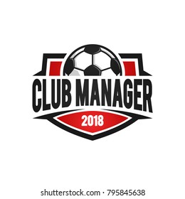 football club manager red logo template