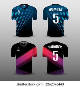 Football club t-shirt sport set design template. Front and back view. Vector Illustration EPS10.