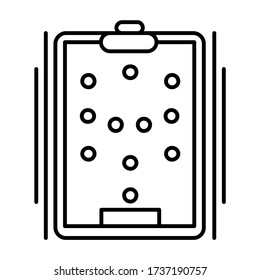 Football coach strategy board 343 formation - outline icon design - vector illustration