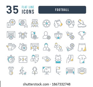 Football. Collection of perfectly thin icons for web design, app, and the most modern projects. The kit of signs for category Sport.