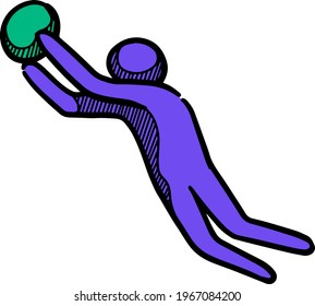 Football color figure hand drawn soccer 