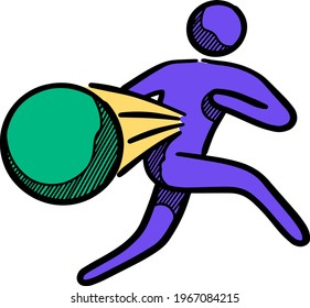 Football color figure hand drawn soccer 