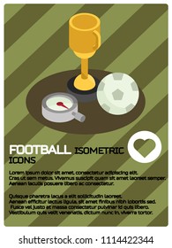 Football color isometric poster