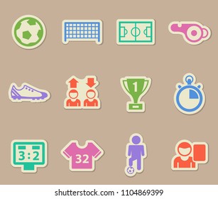 football color vector icons on paper stickers