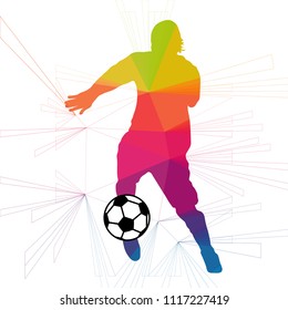Football colorful logo design with white background vector