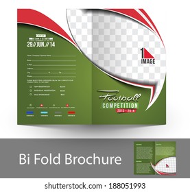 Football Competition Mock up & Tri-Fold Brochure Design. 