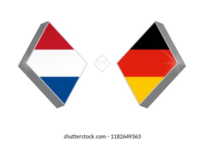 Football competition Netherlands vs Germany. Vector illustration.