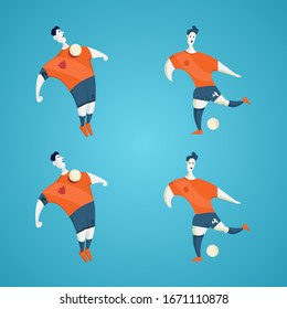 football Concept. Flat Design Illustration set bundle