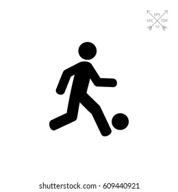 Football Concept with Man and Ball Icon