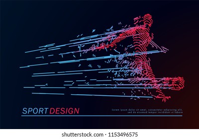 Football concept. Vector drawn by color lines. Soccer art. Creative line-art set. Vector template brochures, flyers, presentations, logo, print, leaflet, banners.
