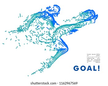 Football concept. Vector drawn by color lines. Soccer art. Creative line-art set. Vector template brochures, flyers, presentations, logo, print, leaflet, banners.