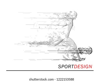 Football concept. Vector drawn by lines. Soccer art. Creative line-art set. Vector template brochures, flyers, presentations, logo, print, leaflet, banners.