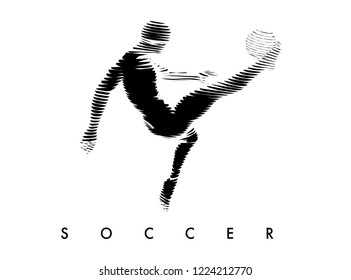 Football concept. Vector drawn by lines. Soccer art. Creative line-art set. Vector template brochures, flyers, presentations, logo, print, leaflet, banners.