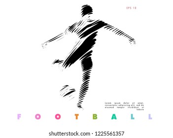 Football concept. Vector drawn by lines. Soccer art. Creative line-art set. Vector template brochures, flyers, presentations, logo, print, leaflet, banners.