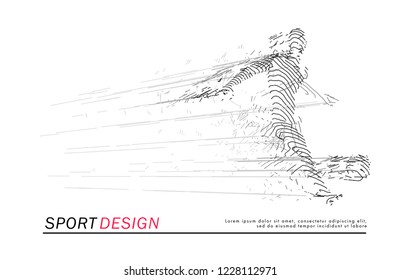 Football concept. Vector drawn by lines. Soccer art. Creative line-art set. Vector template brochures, flyers, presentations, logo, print, leaflet, banners.