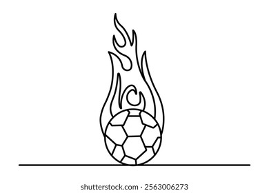 Football continuous one line art drawing of isolated outline vector illustration
