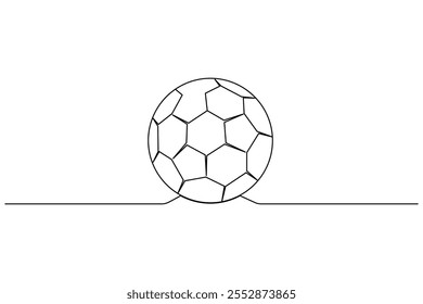 Football Continuous one line drawing of isolated outline football day  flat vector icon