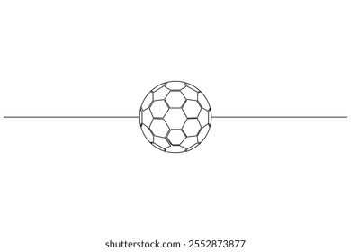 Football Continuous one line drawing of isolated outline football day  flat vector icon