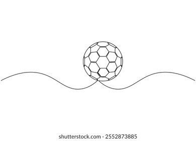 Football Continuous one line drawing of isolated outline football day  flat vector icon