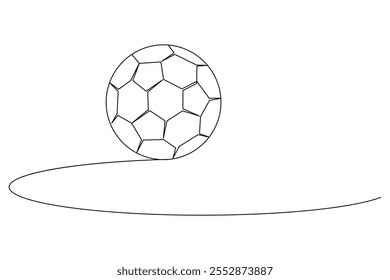 Football Continuous one line drawing of isolated outline football day  flat vector icon