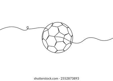 Football Continuous one line drawing of isolated outline football day  flat vector icon