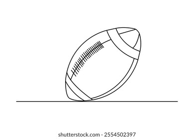 Football continuous one line drawing of minimalist outline vector design