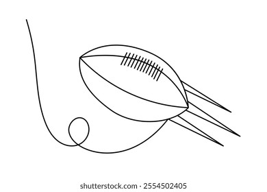 Football continuous one line drawing of minimalist outline vector design