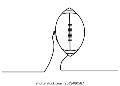 Football continuous one line drawing of simple vector icon