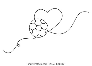 Football continuous one line drawing of simple vector icon