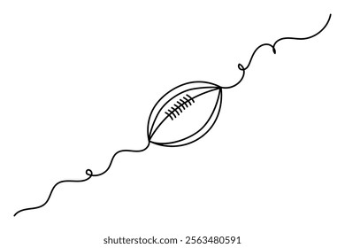 Football continuous one line drawing of simple vector icon