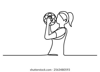 Football continuous one line drawing of simple vector icon