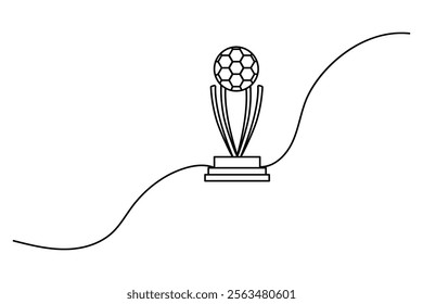 Football continuous one line drawing of simple vector icon