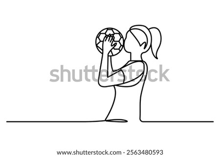 Football continuous one line drawing of simple vector icon