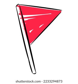 football corner flag icon. the concept of sport, soccer, stadium, etc. hand drawn vector illustration.