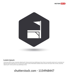 Football Corner Flag Icon Hexa White Background icon template - Free vector icon