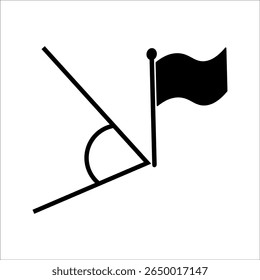 Ícone da linha de chute do canto do futebol americano. Sinal de estilo linear para conceito móvel e design da Web. Futebol canto chute linha vetor ícone com bandeira e bola. Ilustração de símbolo.