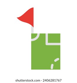 Football Corner Vector Flat Icon For Personal And Commercial Use.
