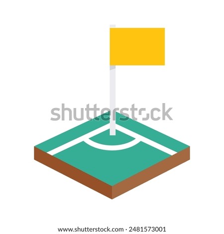 football corner with yellow flag vector