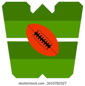 Football Court Field Letter Vector Element Alphabet W