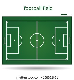 Football Court Or Field Top View Proper Markings And Proportions According Standards. Vector.