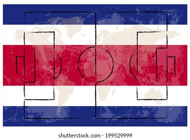 football court on Costa Rica flag background vector illustration