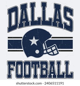 T-Shirt-Design von Football und Cowboys