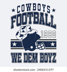 Football and cowboys t-shirt design