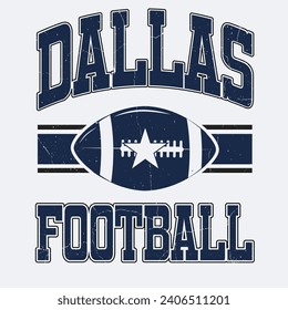 T-Shirt-Design von Football und Cowboys