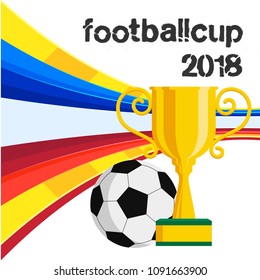 Football Cup 2018 Championship Cup Background Vector Image
