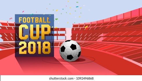 football cup 2018. football stadium championship background illustration