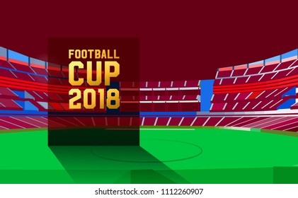 football cup 2018. football stadium championship background illustration