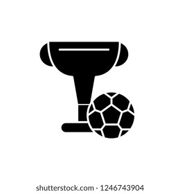 Football cup black icon, vector sign on isolated background. Football cup concept symbol, illustration 