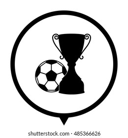 football cup - black vector icon ; map pointer