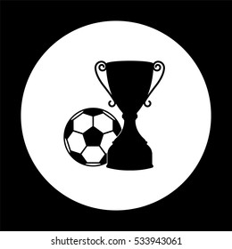 football cup  - black vector icon